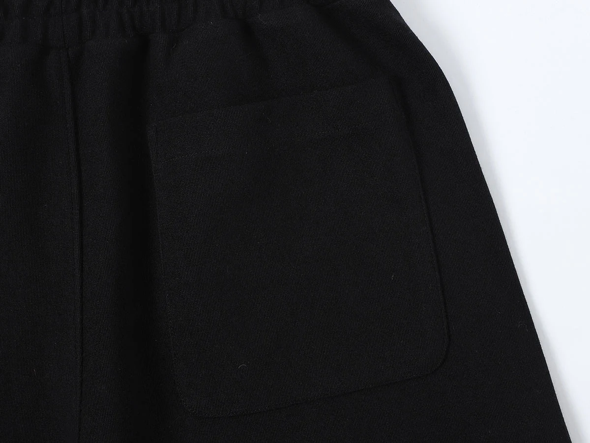 420 GSM MID-LENGTH LOOSE FIT 'BLACK' SHORTS - Image 7