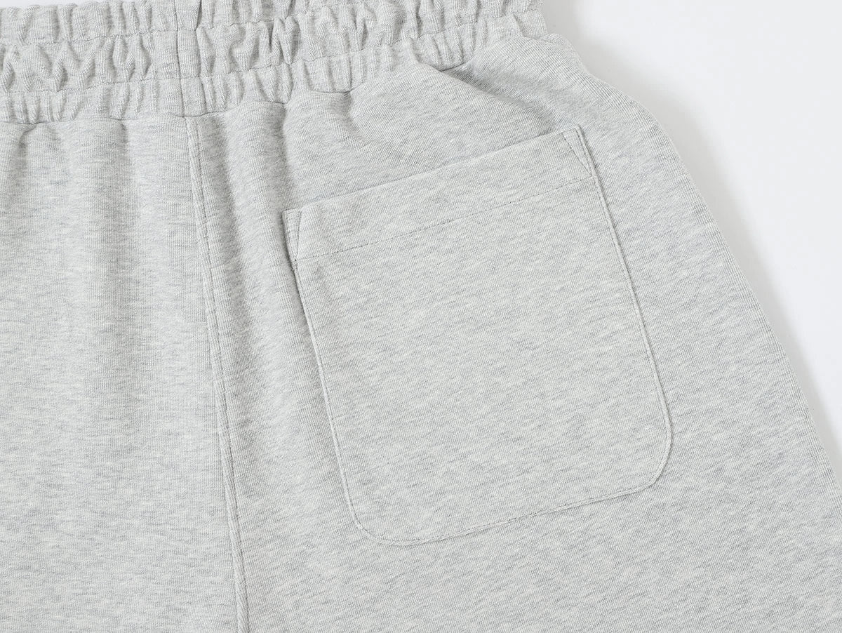 420 GSM MID-LENGTH LOOSE FIT 'FLOWER GRAY' SHORTS - Image 6