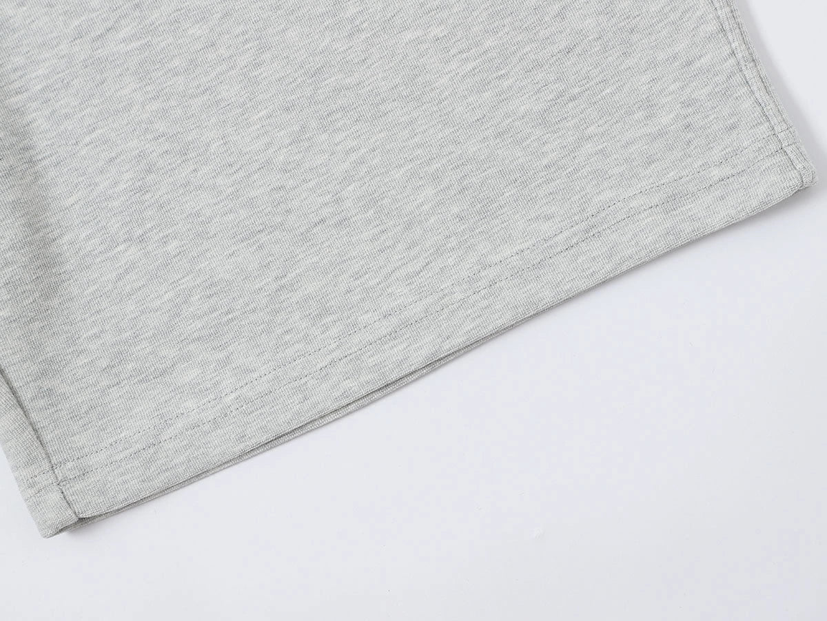 420 GSM MID-LENGTH LOOSE FIT 'FLOWER GRAY' SHORTS - Image 7