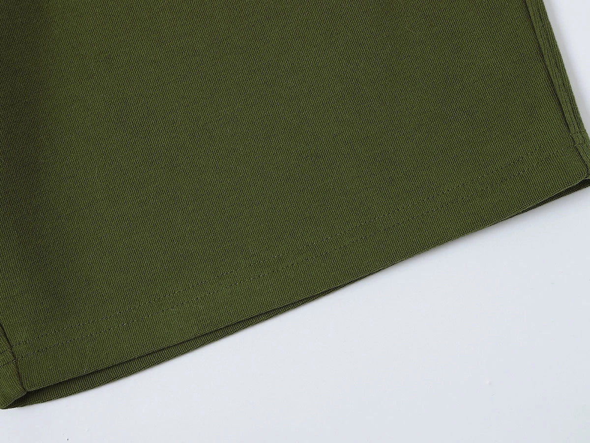 420 GSM MID-LENGTH LOOSE FIT 'MOSS GREEN' SHORTS - Image 5