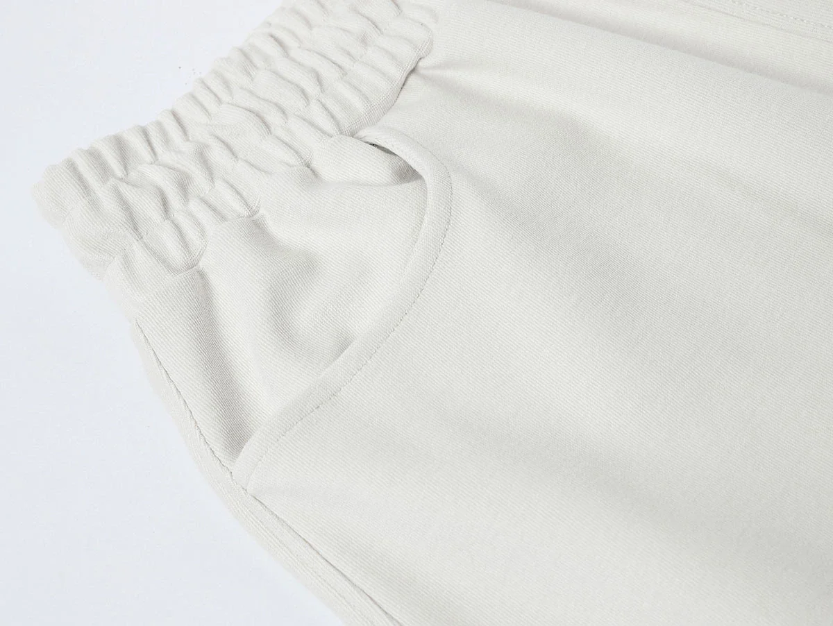 420 GSM MID-LENGTH LOOSE FIT 'OFF WHITE' SHORTS - Image 4