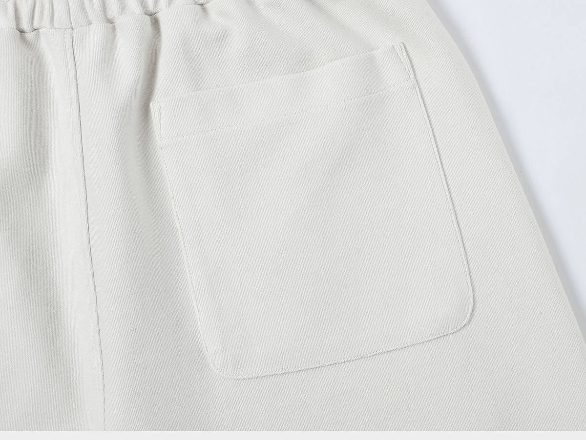420 GSM MID-LENGTH LOOSE FIT 'OFF WHITE' SHORTS - Image 5