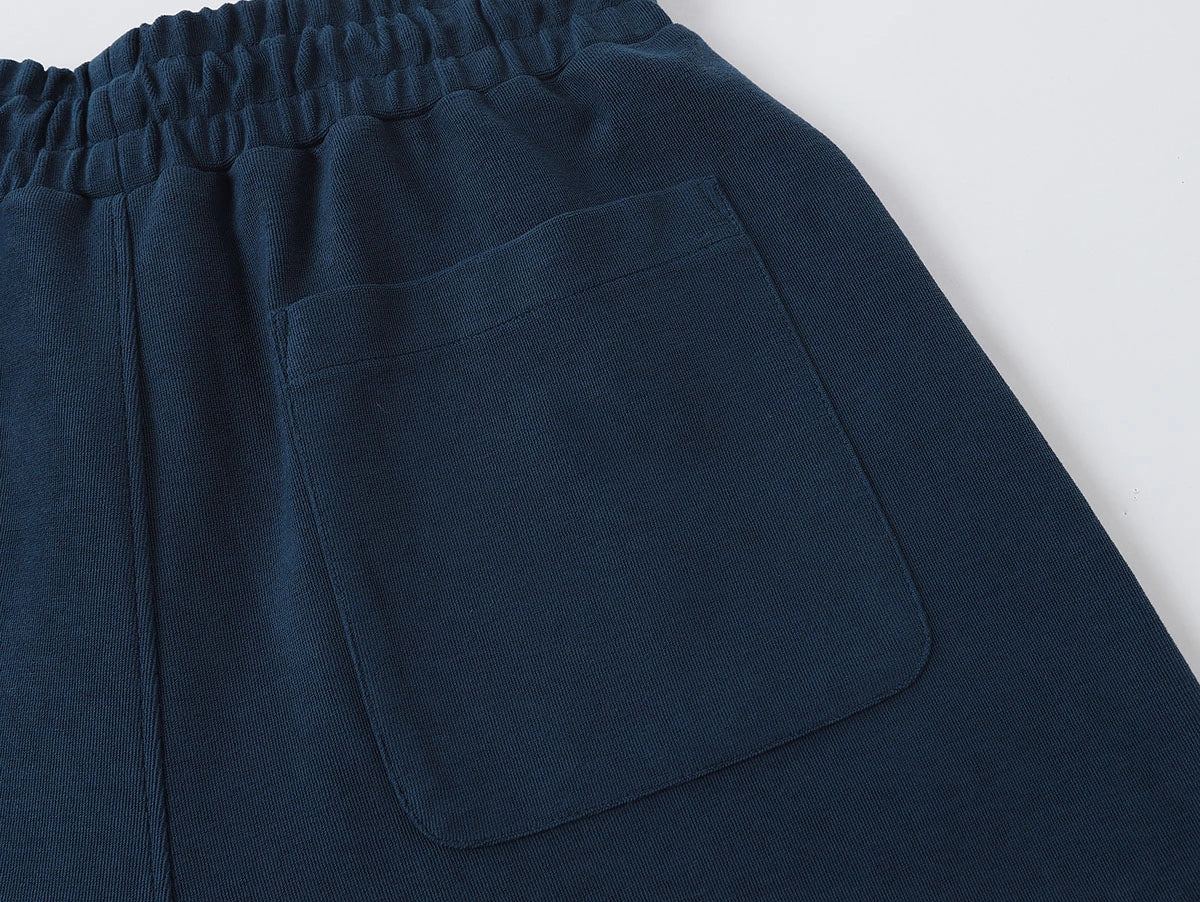 420 GSM MID-LENGTH LOOSE FIT 'PRUSSIAN BLUE' SHORTS - Image 4