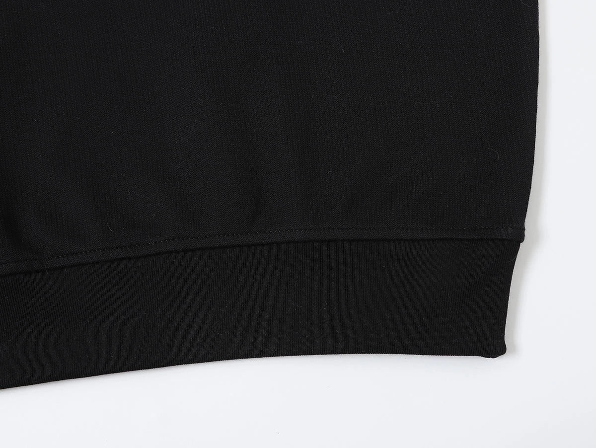 430 GSM  BOXY CROPPED FIT QUARTER-ZIP 'BLACK' SWATERSHIRT - Image 6
