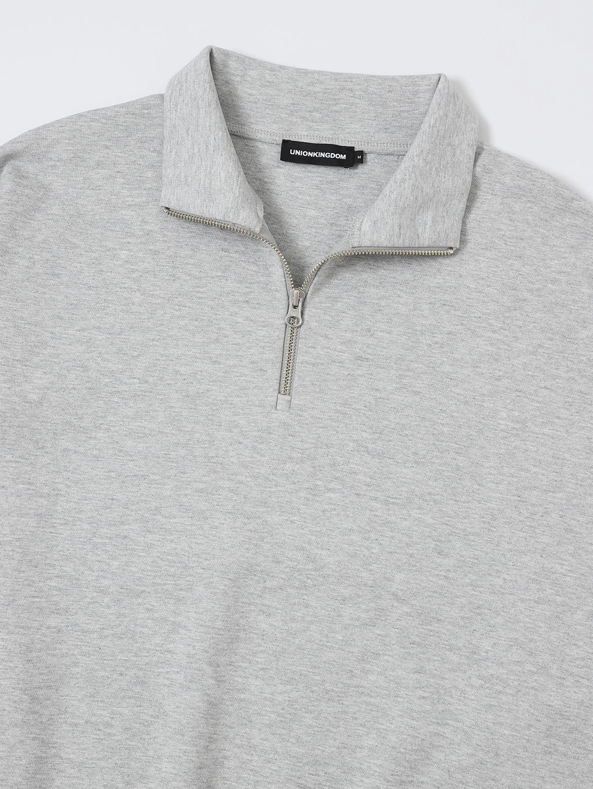 430 GSM BOXY CROPPED FIT QUARTER-ZIP 'FLOWER GRAY' SWATERSHIRT - Image 3