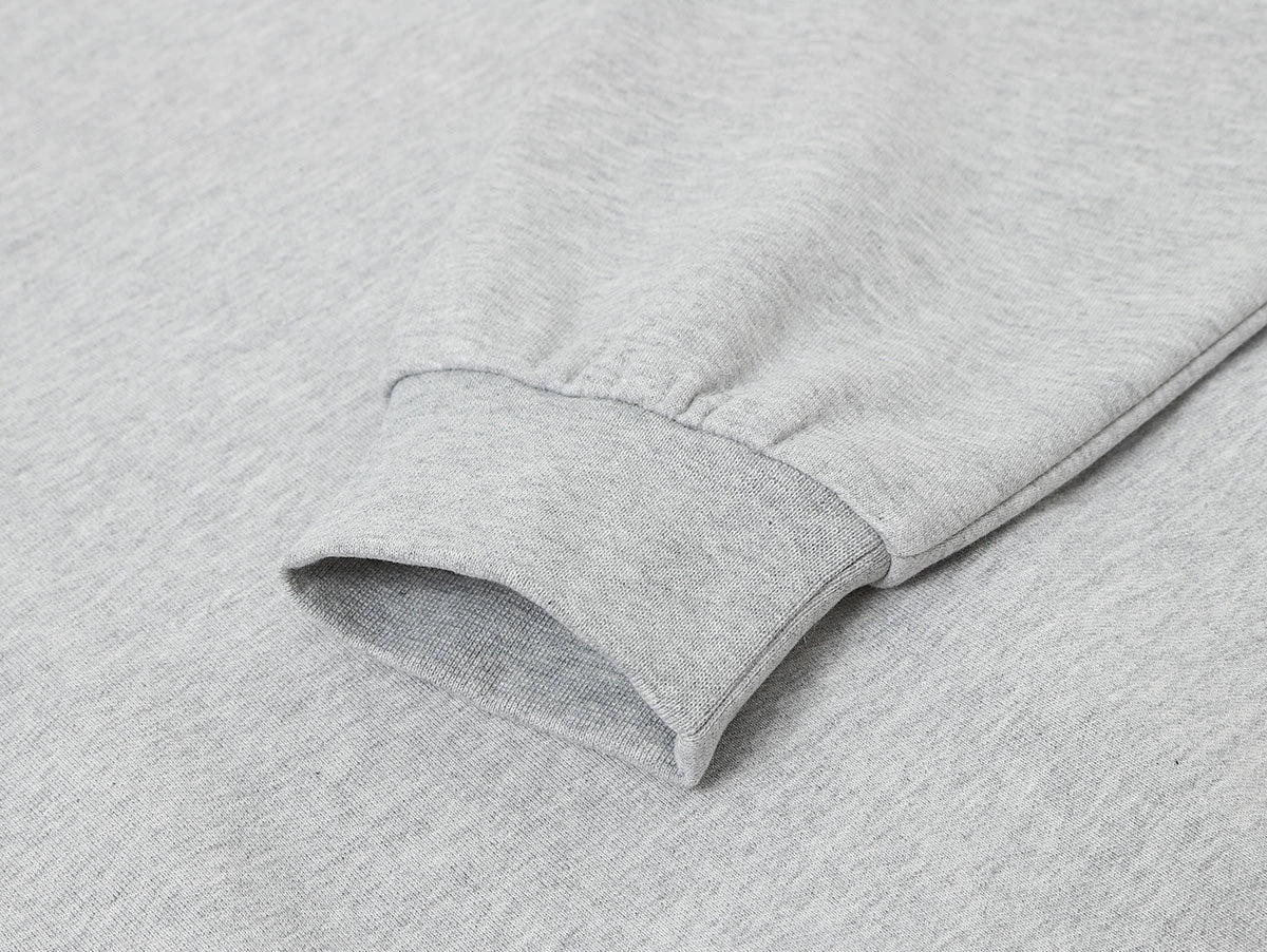 430 GSM BOXY CROPPED FIT QUARTER-ZIP 'FLOWER GRAY' SWATERSHIRT - Image 5