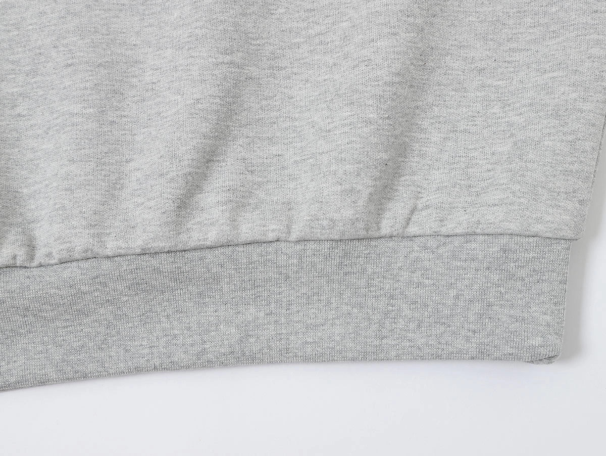 430 GSM BOXY CROPPED FIT QUARTER-ZIP 'FLOWER GRAY' SWATERSHIRT - Image 6