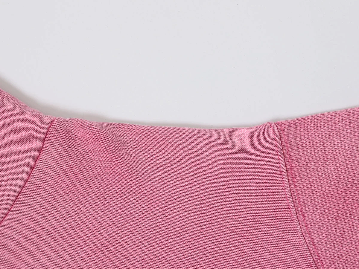 480 GSM BOXY CROPPED FIT 'WASHED PINK' ZIP-UP HOODIE - Image 4