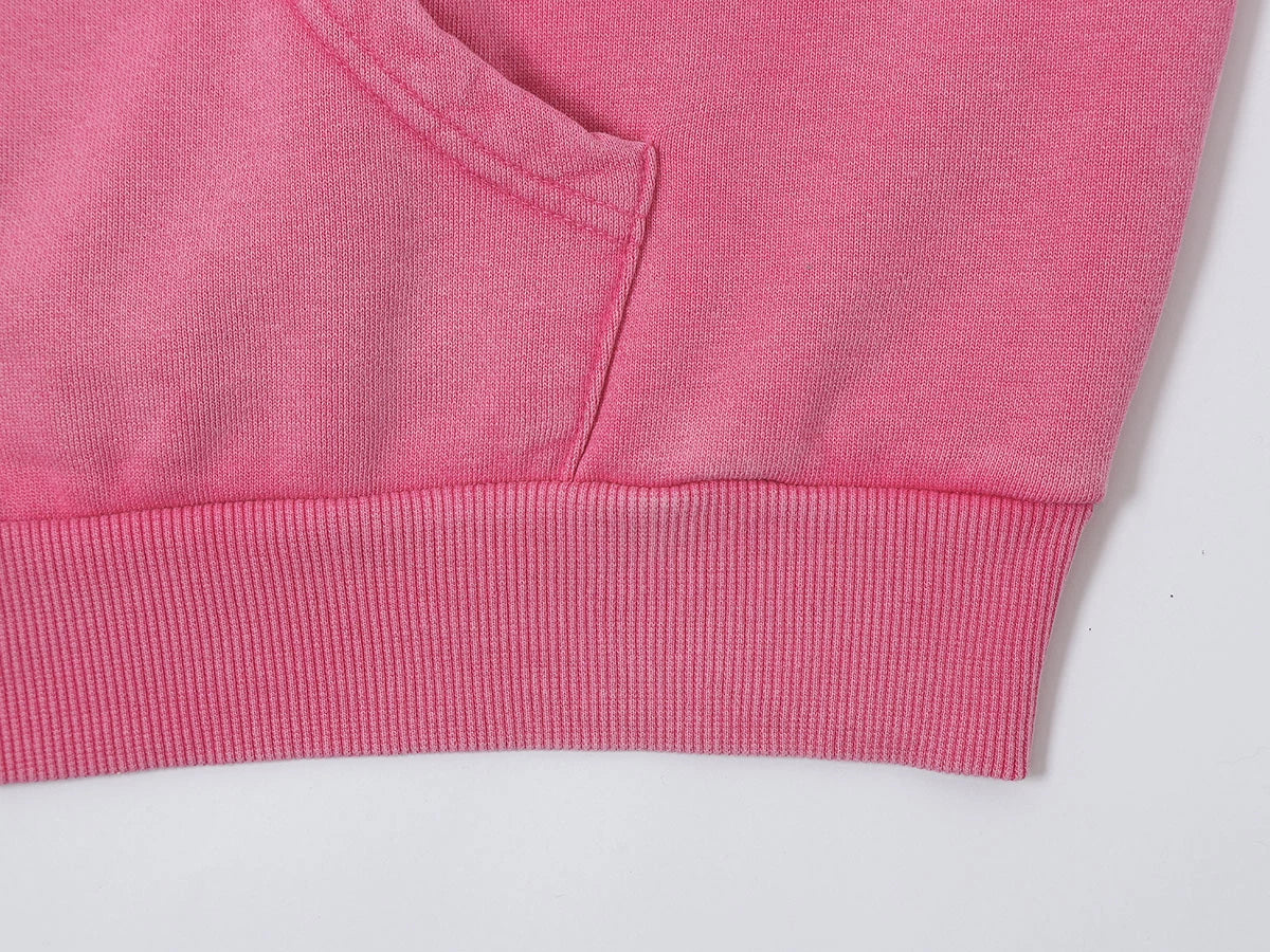 480 GSM BOXY CROPPED FIT 'WASHED PINK' ZIP-UP HOODIE - Image 6
