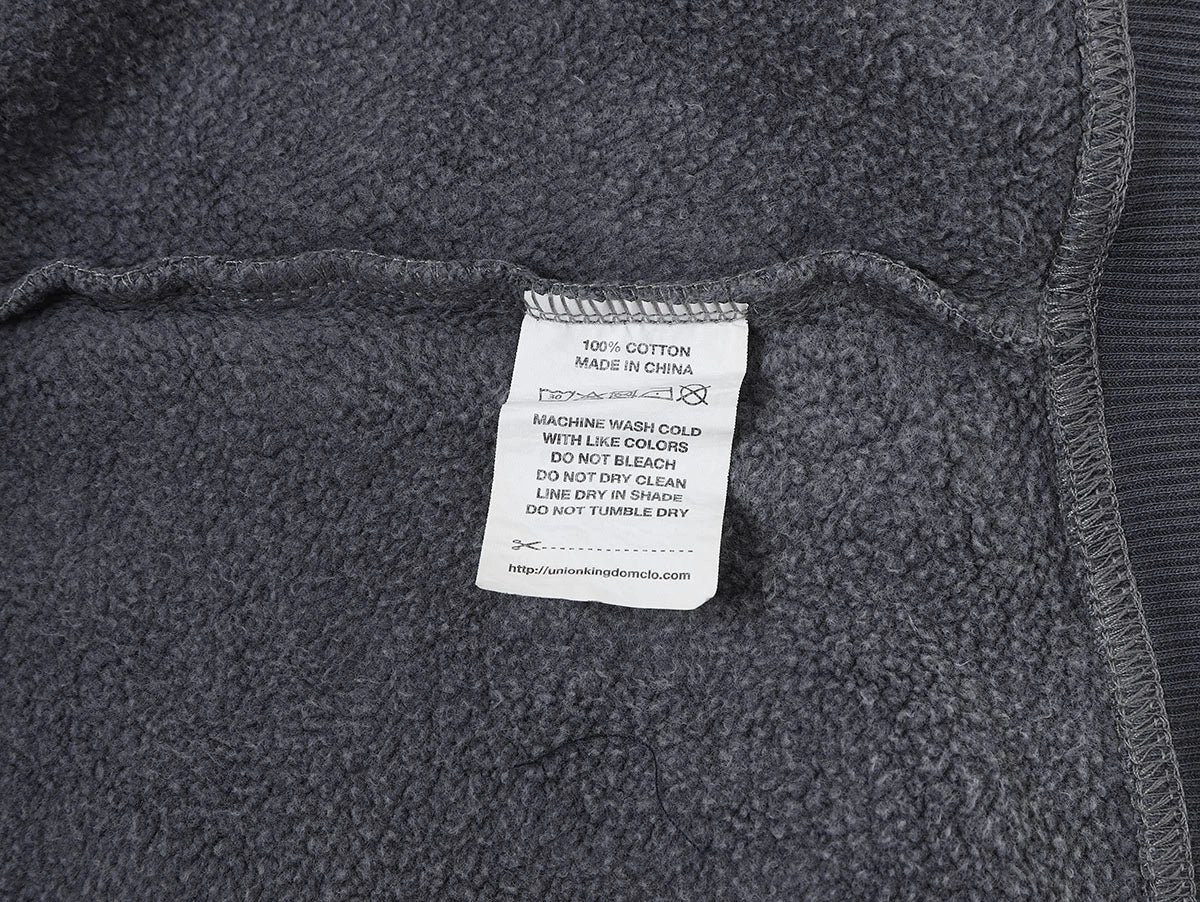 450 GSM BOXY CROPPED FIT 'WASHED GRAY' ZIP-UP HOODIE - Image 9