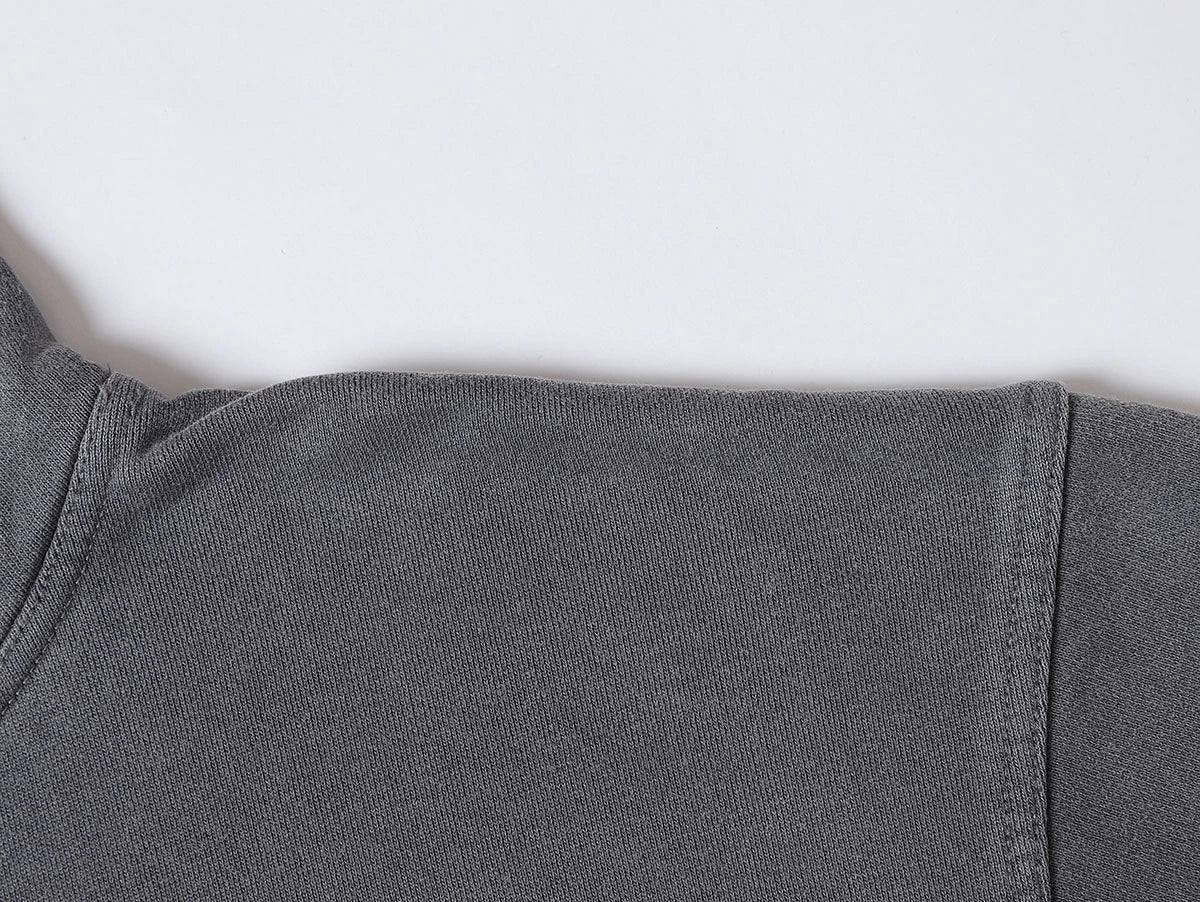 450 GSM CROPPED FIT 'WASHED GRAY' HOODIE - Image 6