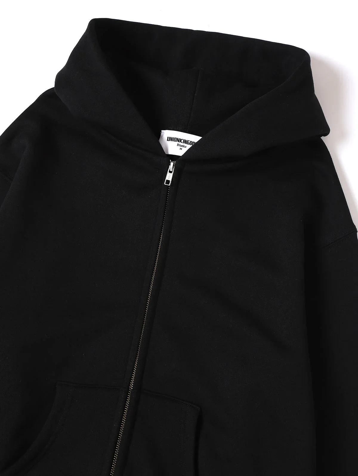 480 GSM  FLEECE CROPPED FIT 'BLACK' ZIP-UP HOODIE - Image 7