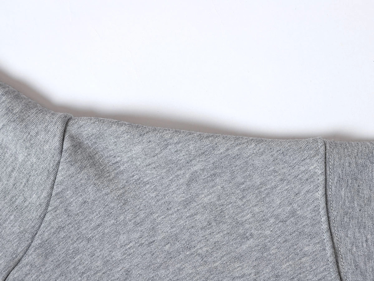 480 GSM  FLEECE CROPPED FIT 'FLOWER GRAY' ZIP-UP HOODIE - Image 4