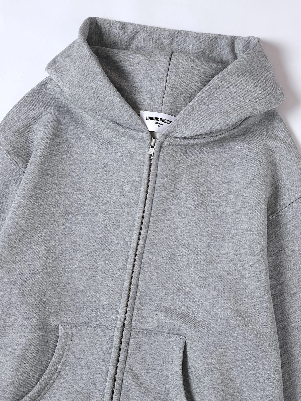 480 GSM  FLEECE CROPPED FIT 'FLOWER GRAY' ZIP-UP HOODIE - Image 7
