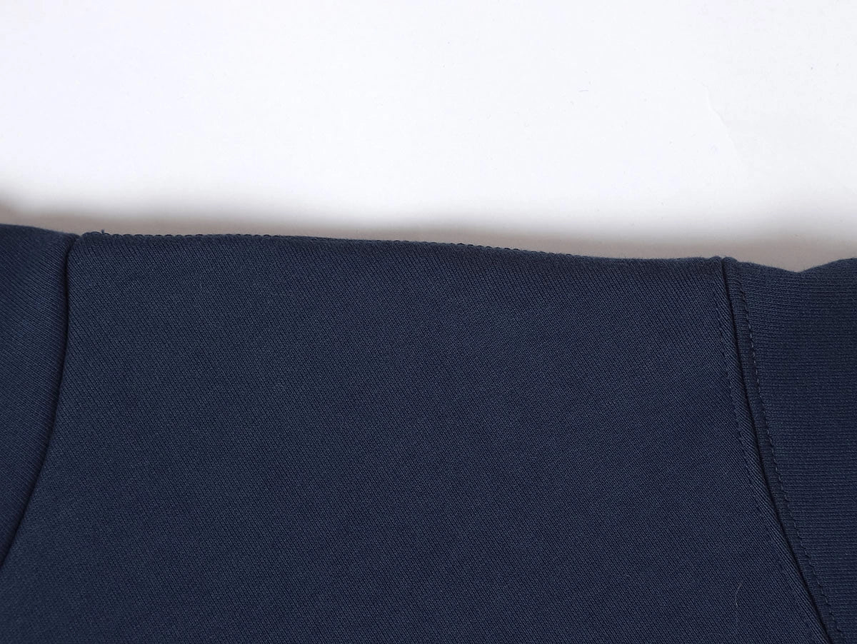 480 GSM  FLEECE CROPPED FIT 'NAVY BLUE' ZIP-UP HOODIE - Image 5