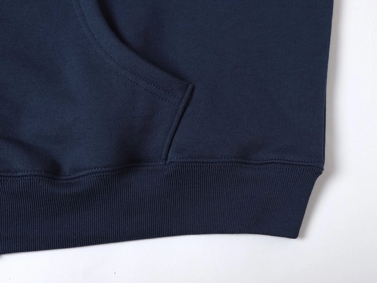 480 GSM  FLEECE CROPPED FIT 'NAVY BLUE' ZIP-UP HOODIE - Image 6