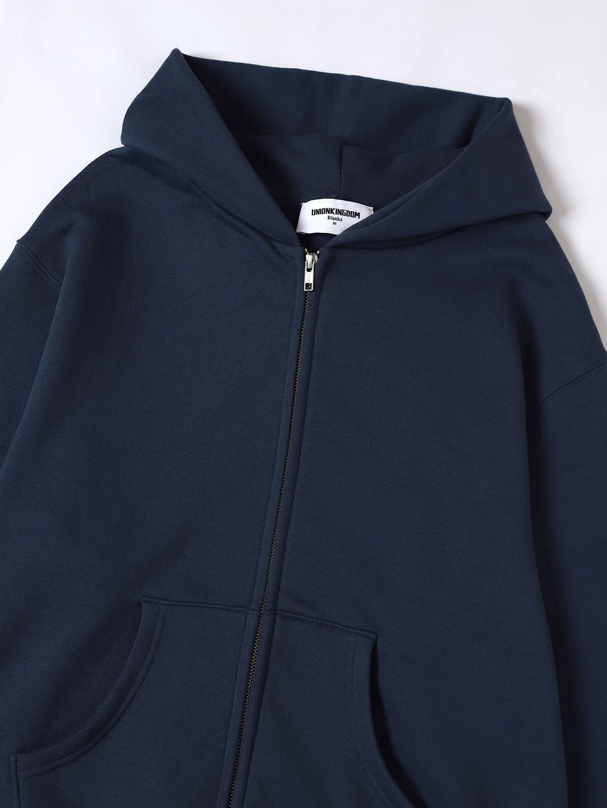 480 GSM  FLEECE CROPPED FIT 'NAVY BLUE' ZIP-UP HOODIE - Image 7