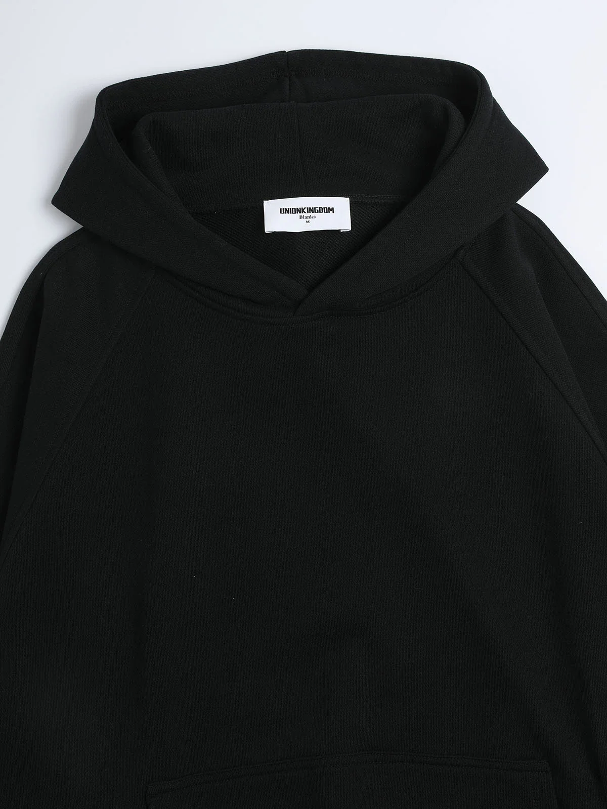 480 GSM RAGLAN BOXY CROPPED FIT 'BLACK' HOODIE - Image 3