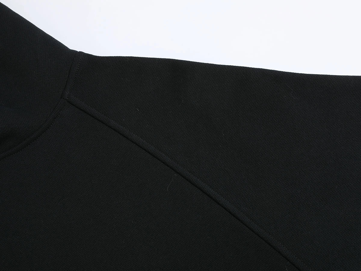 480 GSM RAGLAN BOXY CROPPED FIT 'BLACK' HOODIE - Image 4