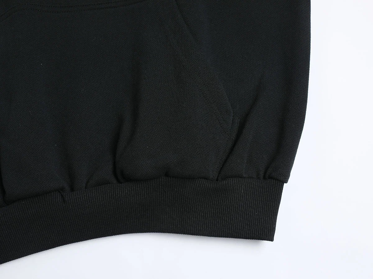 480 GSM RAGLAN BOXY CROPPED FIT 'BLACK' HOODIE - Image 5
