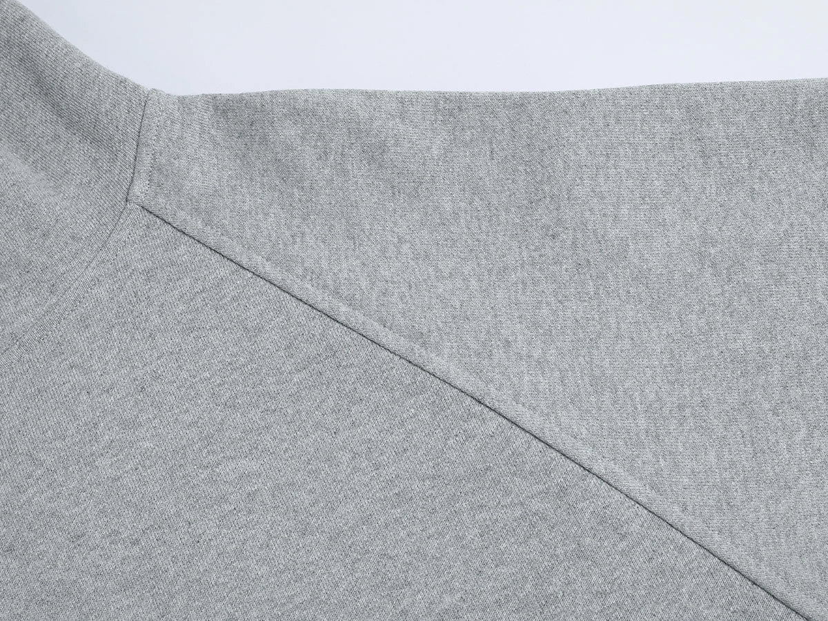 480 GSM RAGLAN BOXY CROPPED FIT 'FLOWER GRAY' HOODIE - Image 3