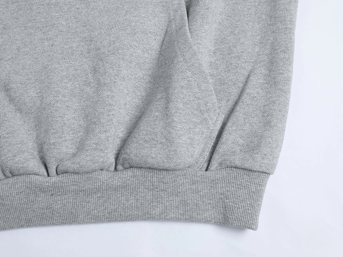 480 GSM RAGLAN BOXY CROPPED FIT 'FLOWER GRAY' HOODIE - Image 4