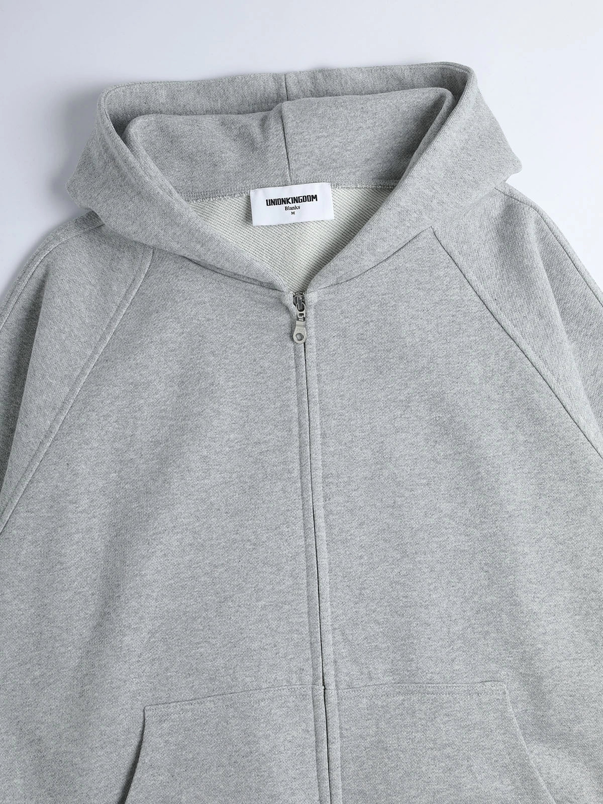 480 GSM RAGLAN BOXY CROPPED FIT 'FLOWER GRAY' ZIP-UP HOODIE - Image 3