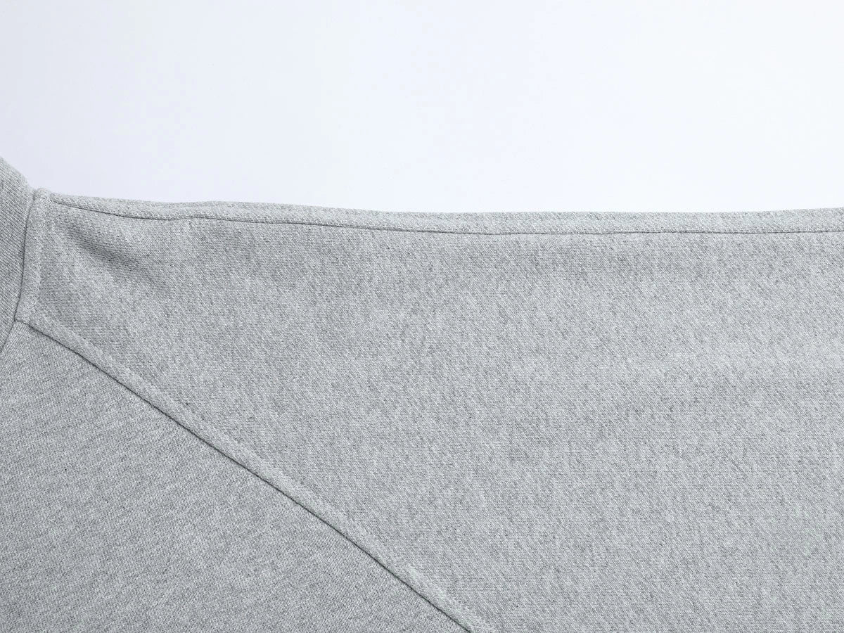 480 GSM RAGLAN BOXY CROPPED FIT 'FLOWER GRAY' ZIP-UP HOODIE - Image 4