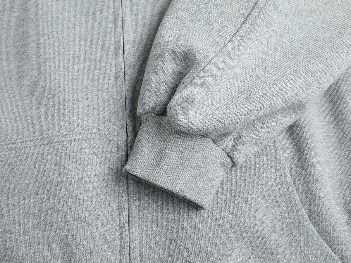 480 GSM RAGLAN BOXY CROPPED FIT 'FLOWER GRAY' ZIP-UP HOODIE - Image 5