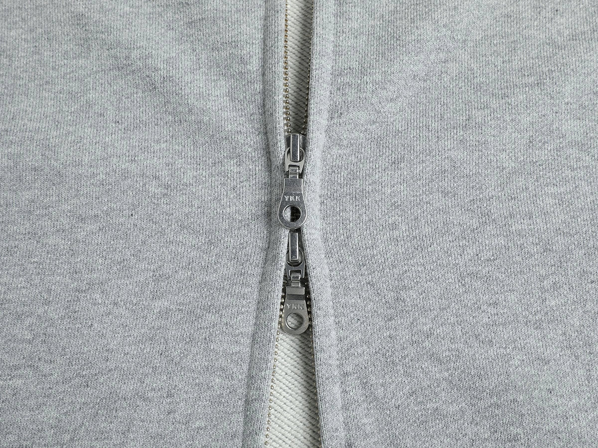 480 GSM RAGLAN BOXY CROPPED FIT 'FLOWER GRAY' ZIP-UP HOODIE - Image 7
