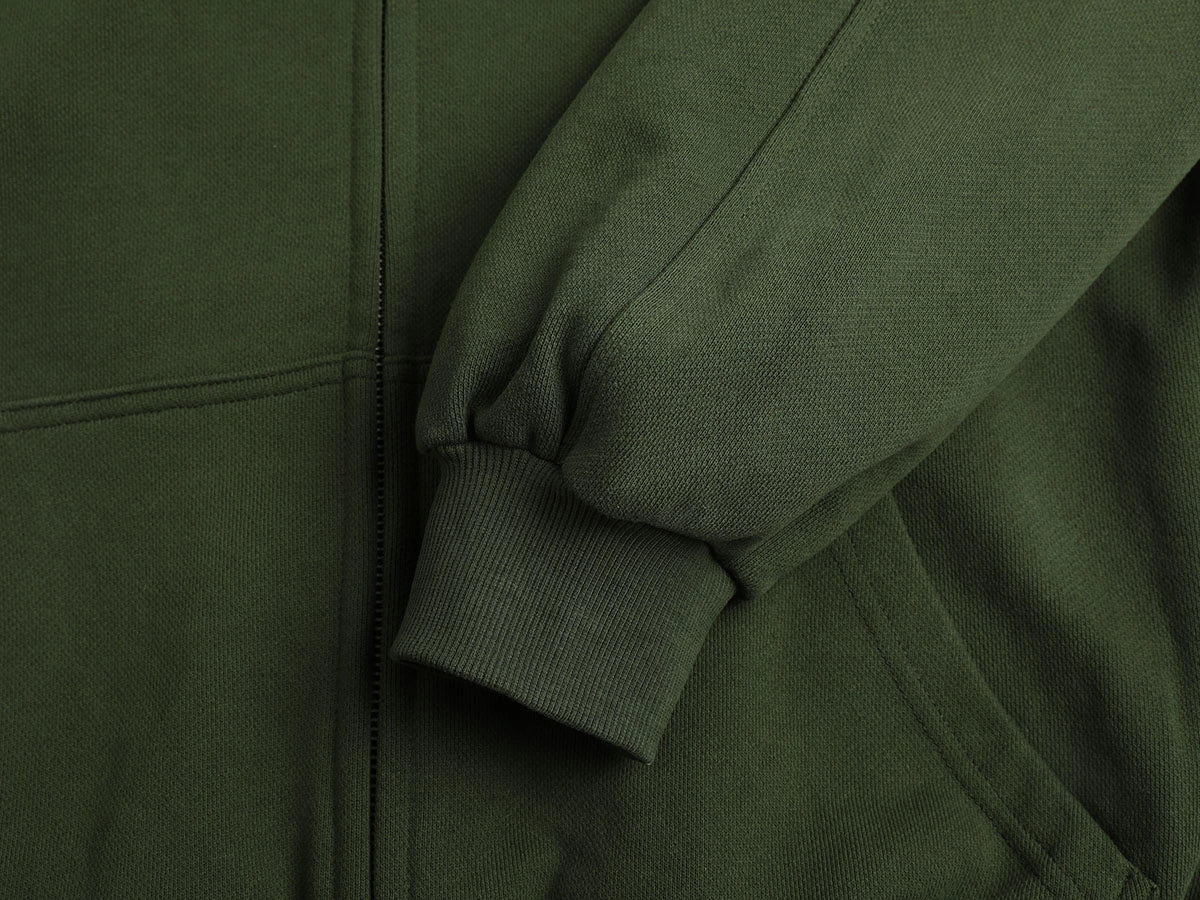 480 GSM RAGLAN BOXY CROPPED FIT 'OLIVE' ZIP-UP HOODIE - Image 5
