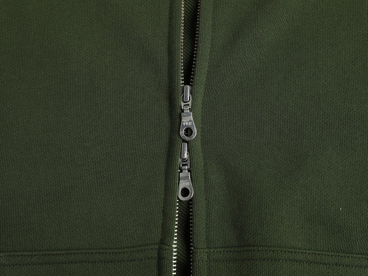 480 GSM RAGLAN BOXY CROPPED FIT 'OLIVE' ZIP-UP HOODIE - Image 7