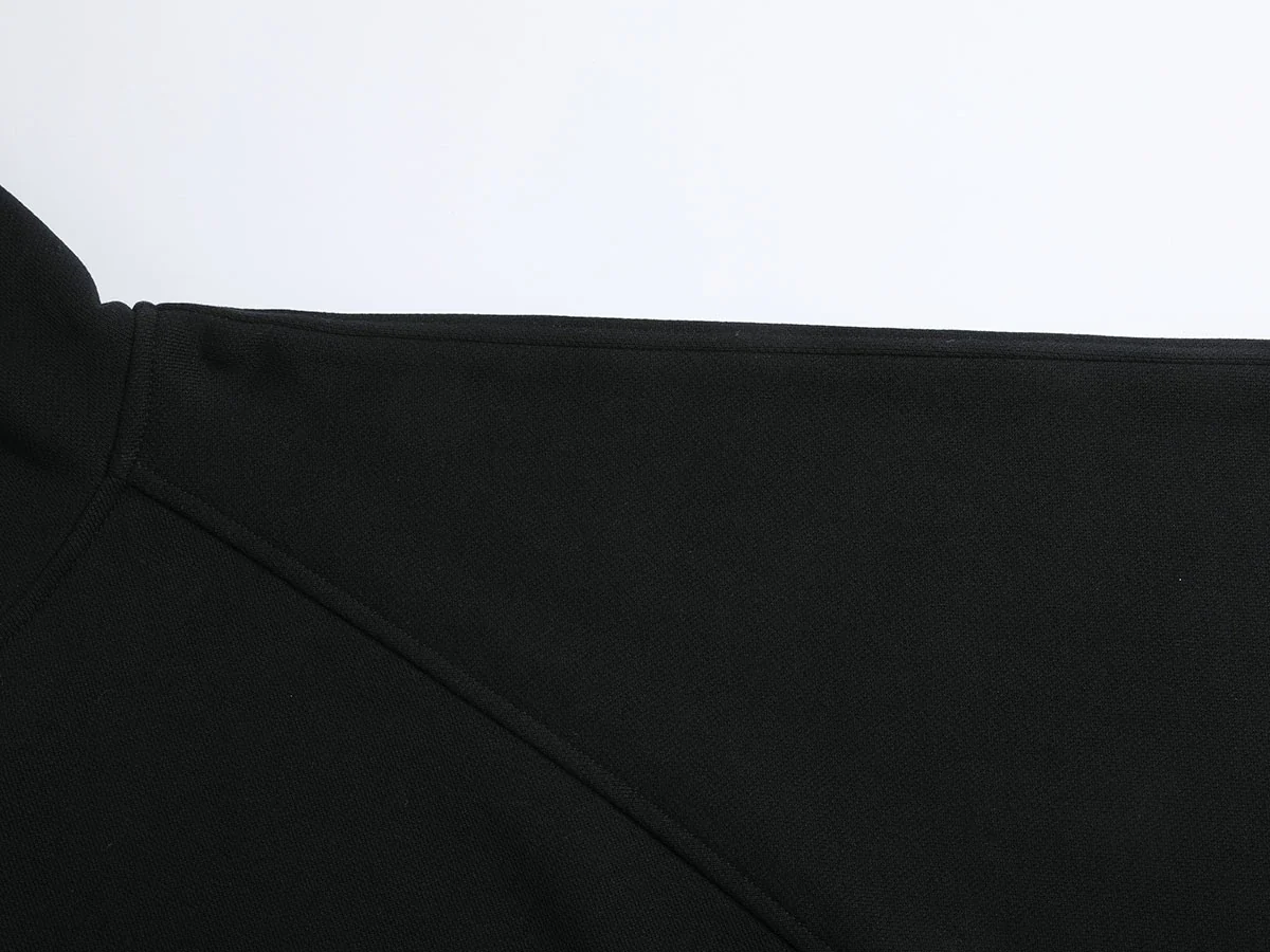 480 GSM RAGLAN BOXY CROPPED FIT ZIP-UP 'BLACK' ZIP-UP HOODIE - Image 4