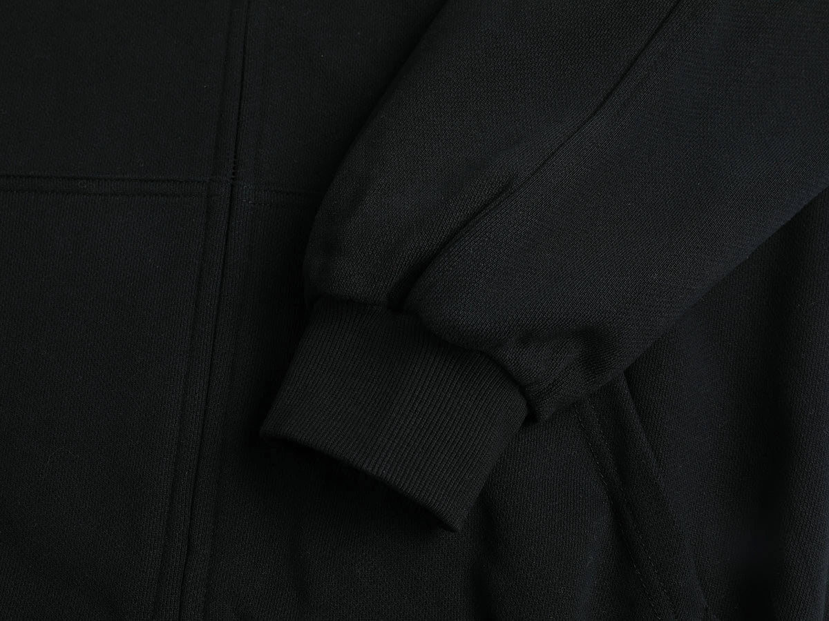 480 GSM RAGLAN BOXY CROPPED FIT ZIP-UP 'BLACK' ZIP-UP HOODIE - Image 5