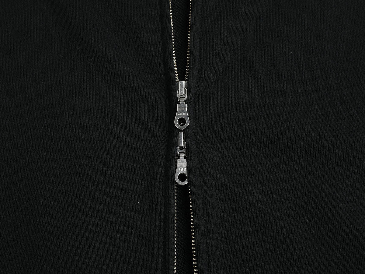 480 GSM RAGLAN BOXY CROPPED FIT ZIP-UP 'BLACK' ZIP-UP HOODIE - Image 7