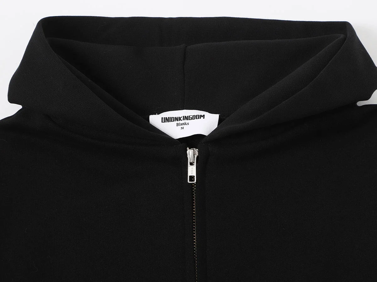 480 GSM TERRY BOX 'BLACK' ZIP-UP HOODIE - Image 3