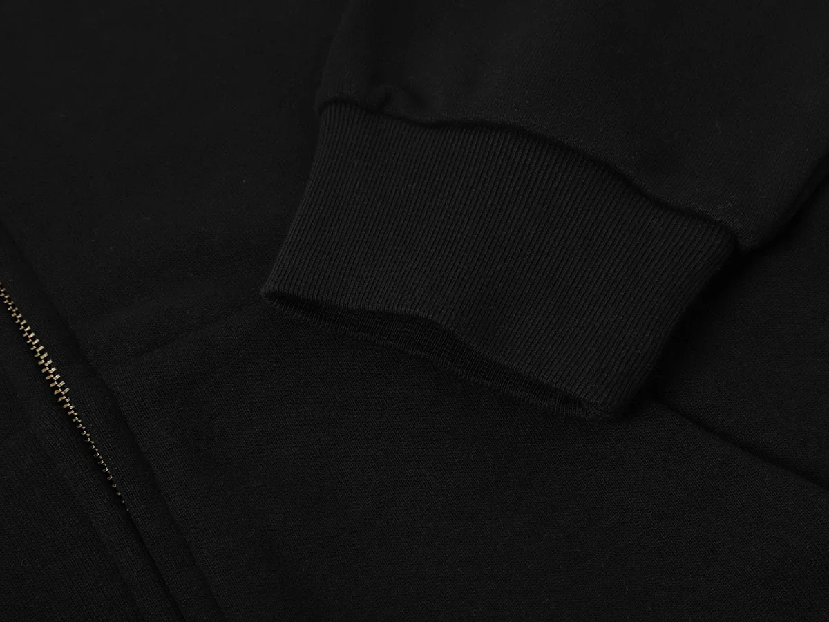 480 GSM TERRY BOX 'BLACK' ZIP-UP HOODIE - Image 4