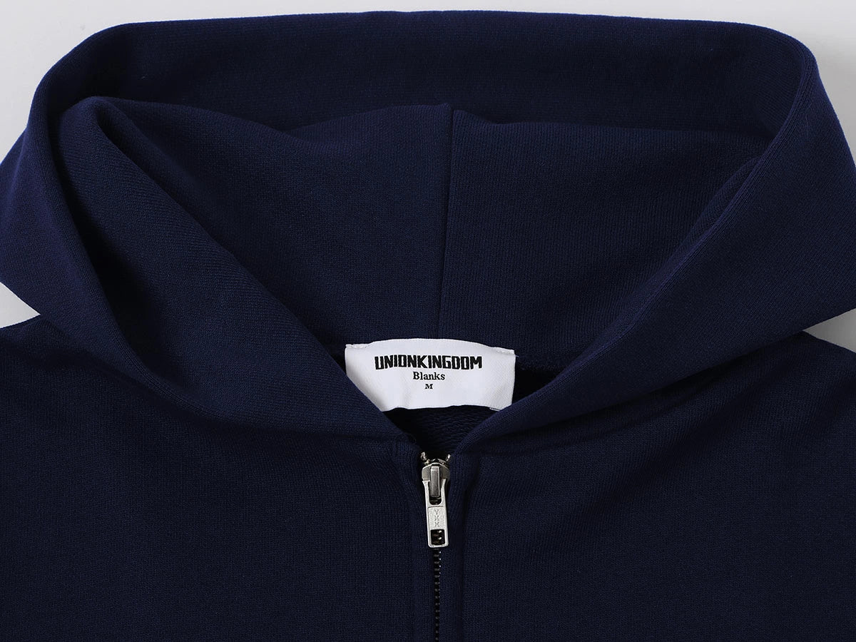 480 GSM TERRY BOX 'NAVY BLUE' ZIP-UP HOODIE - Image 3
