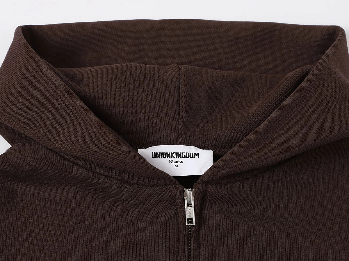 480 GSM TERRY BOX 'COFFEE' ZIP-UP HOODIE - Image 4