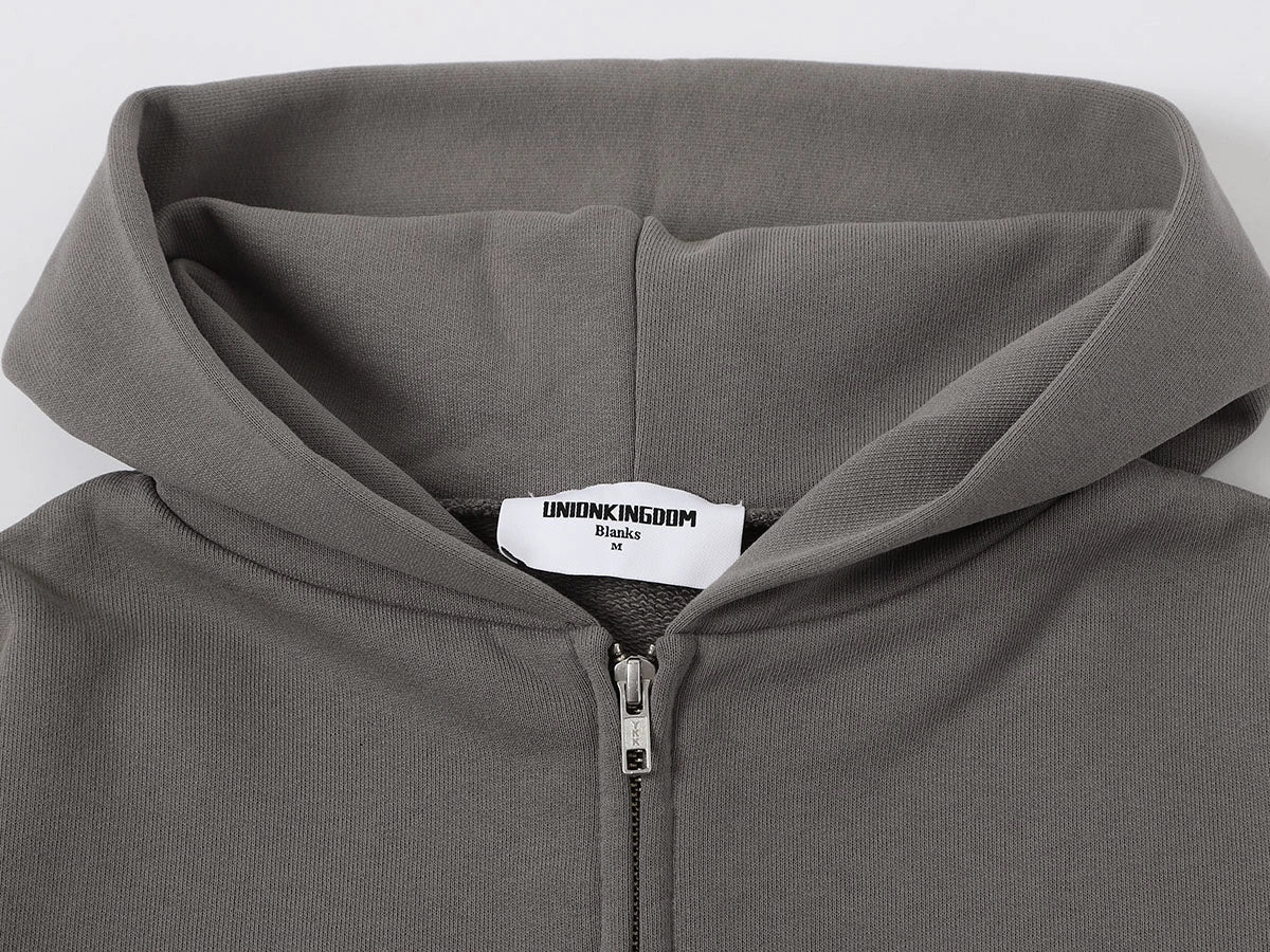 480 GSM BOX 'GRAY' ZIP-UP HOODIE - Image 3