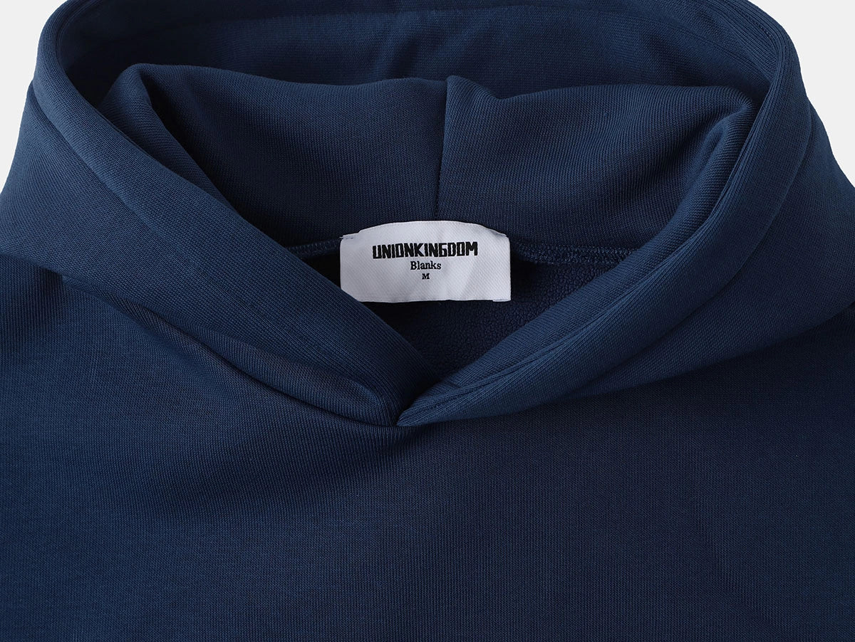 500 GSM  BOXY CROPPED 'DENIM BLUE' HOODIE - Image 3