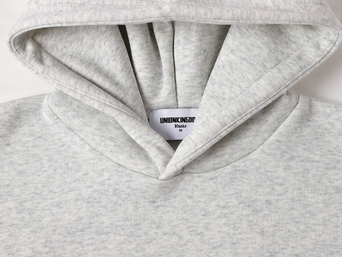 500 GSM  BOXY CROPPED 'LIGHT FLOWER GRAY' HOODIE - Image 3