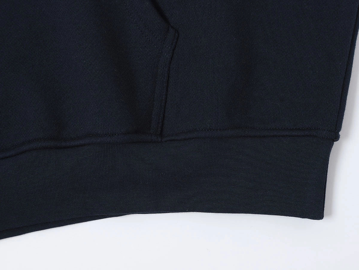 520 GSM BOXY CROPPED FIT ’NAVY BLUE' HOODIE - Image 5