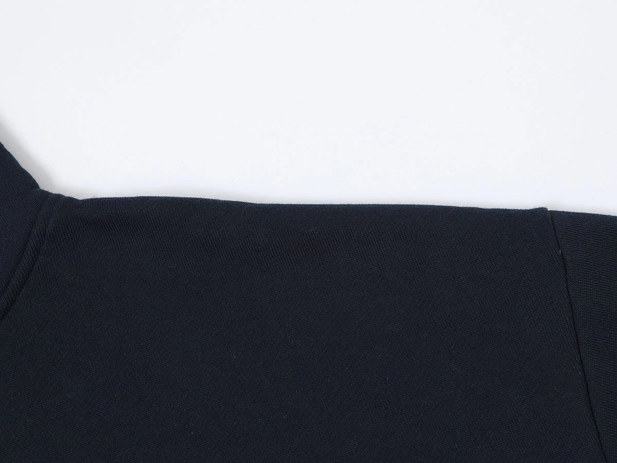 520 GSM BOXY CROPPED FIT ’NAVY BLUE' HOODIE - Image 7