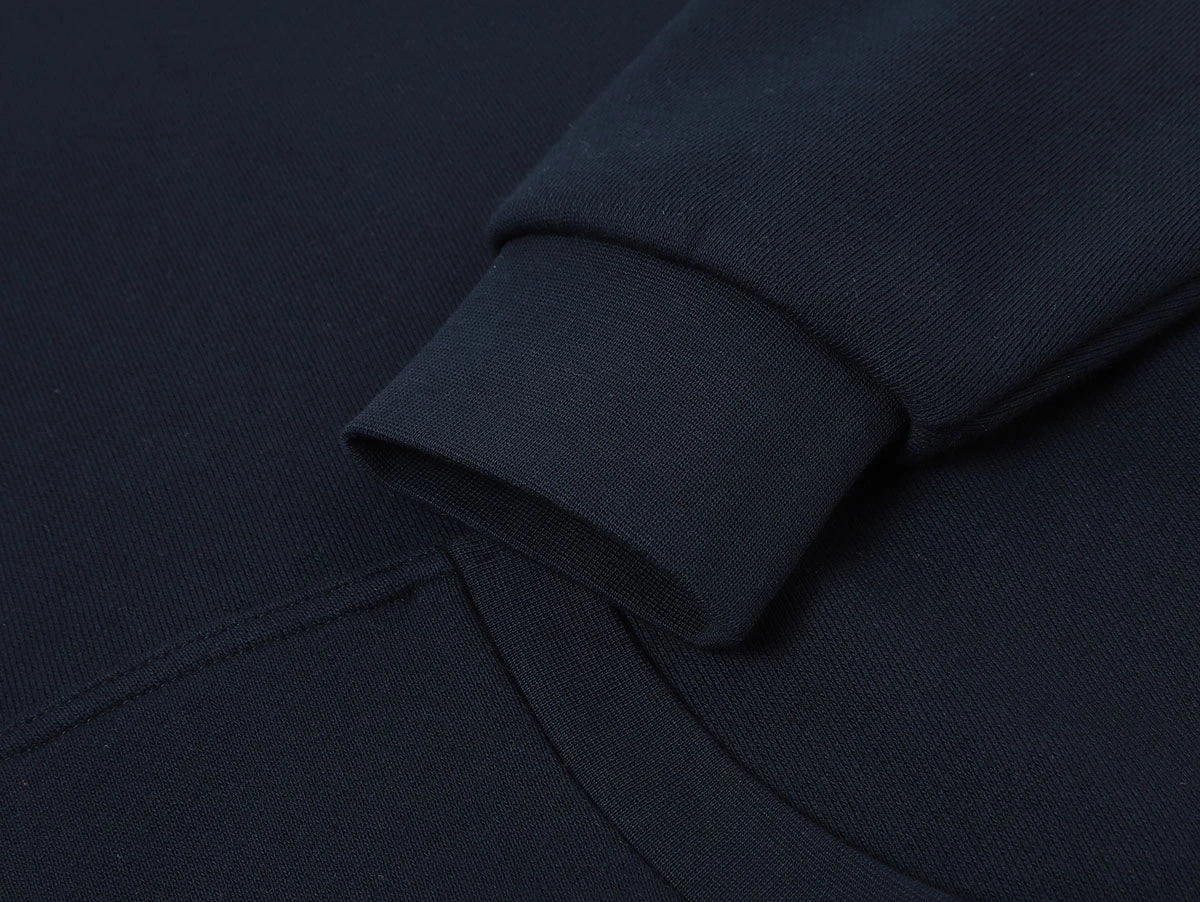 520 GSM BOXY CROPPED FIT ’NAVY BLUE' ZIP-UP HOODIE - Image 5