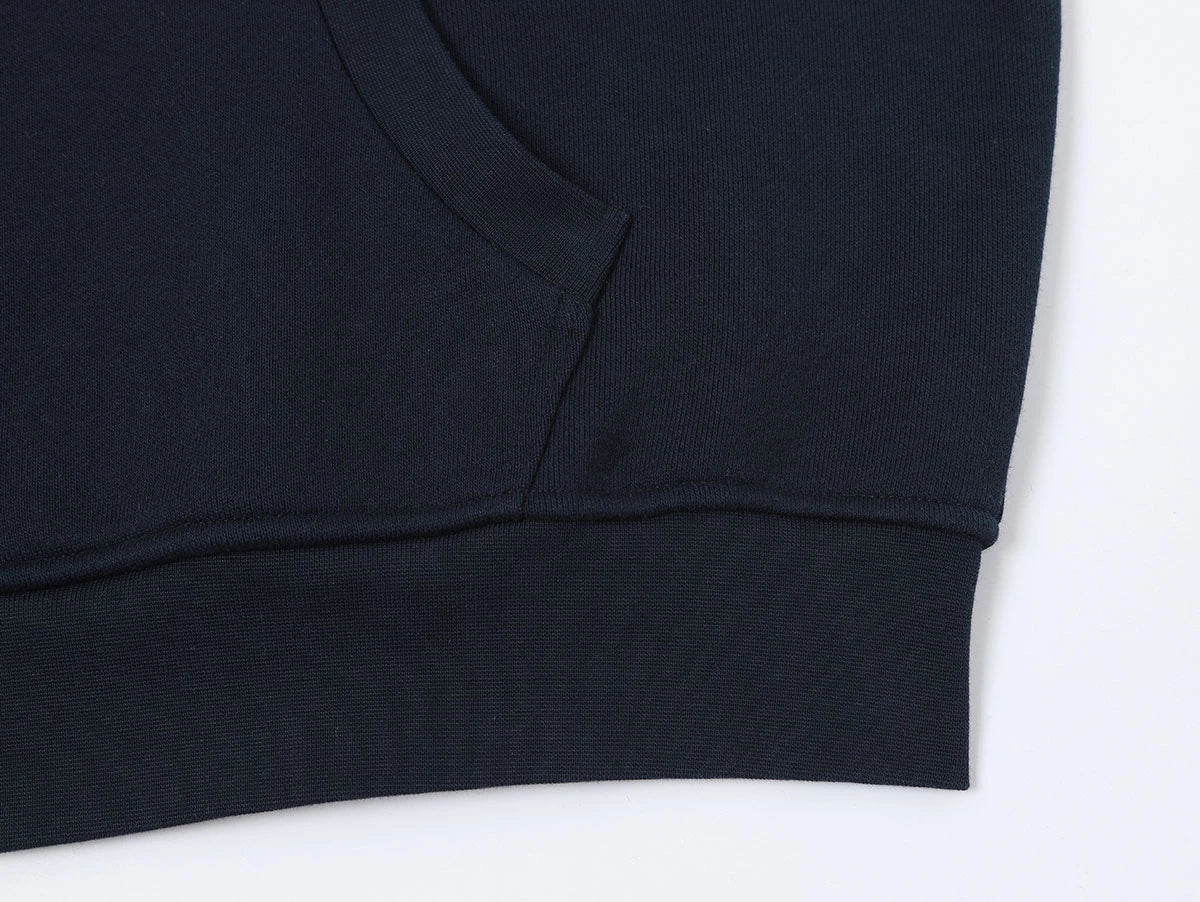 520 GSM BOXY CROPPED FIT ’NAVY BLUE' ZIP-UP HOODIE - Image 6