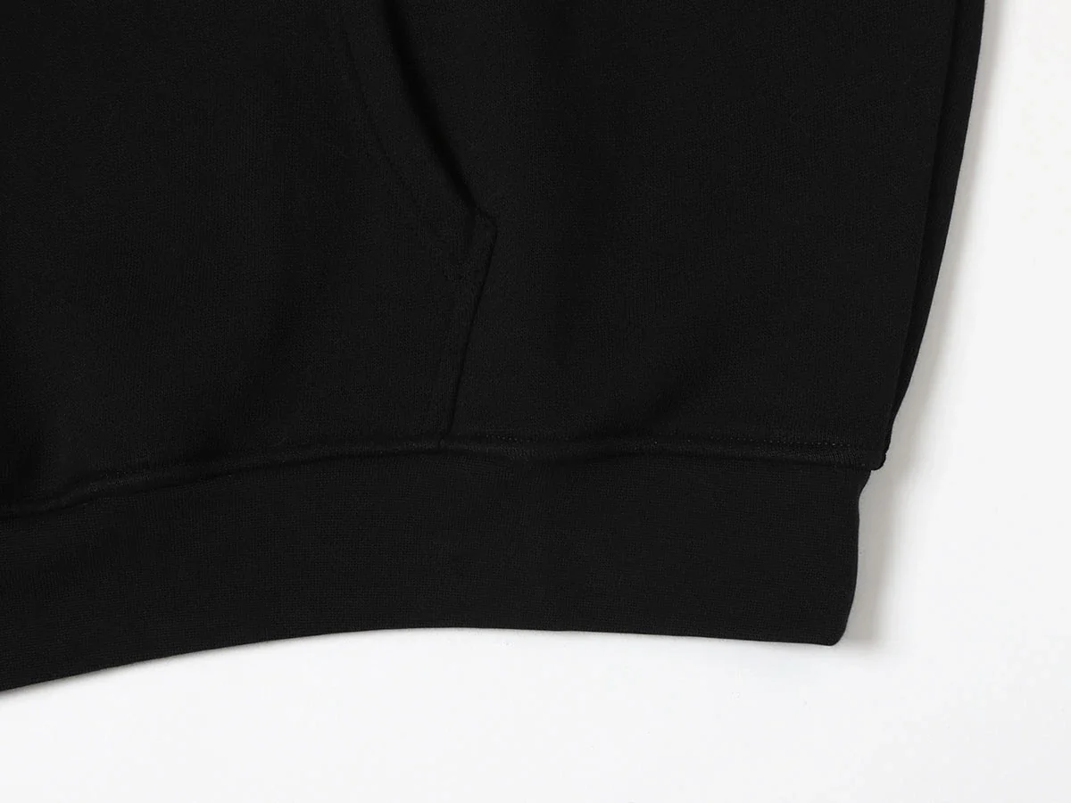 520 GSM BOXY CROPPED FIT 'BLACK' HOODIE - Image 5