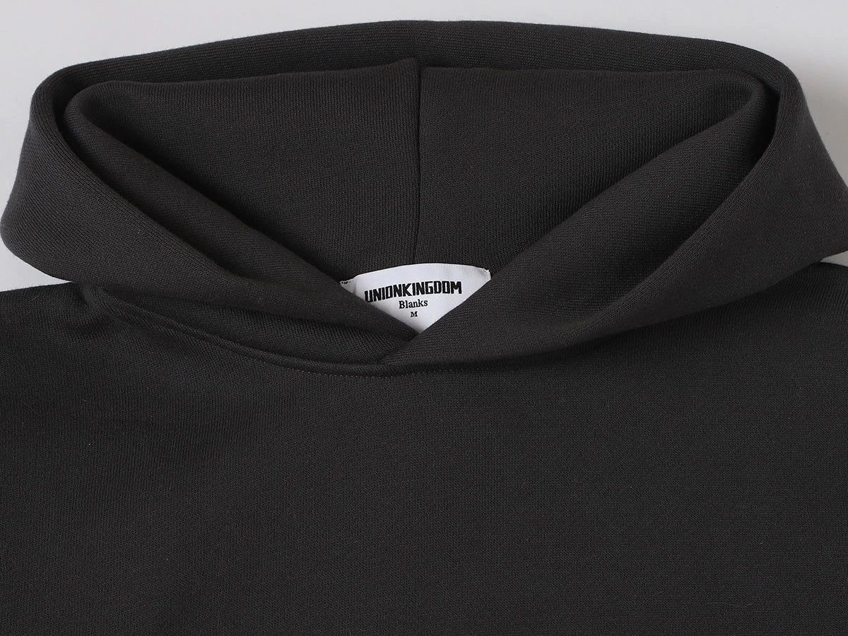 520 GSM BOXY CROPPED FIT 'DARK GRAY' HOODIE - Image 3