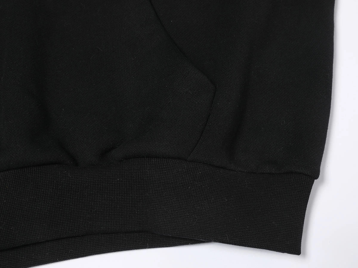 600 GSM RAGLAN CROPPED FIT 'BLACK' HOODIE - Image 5