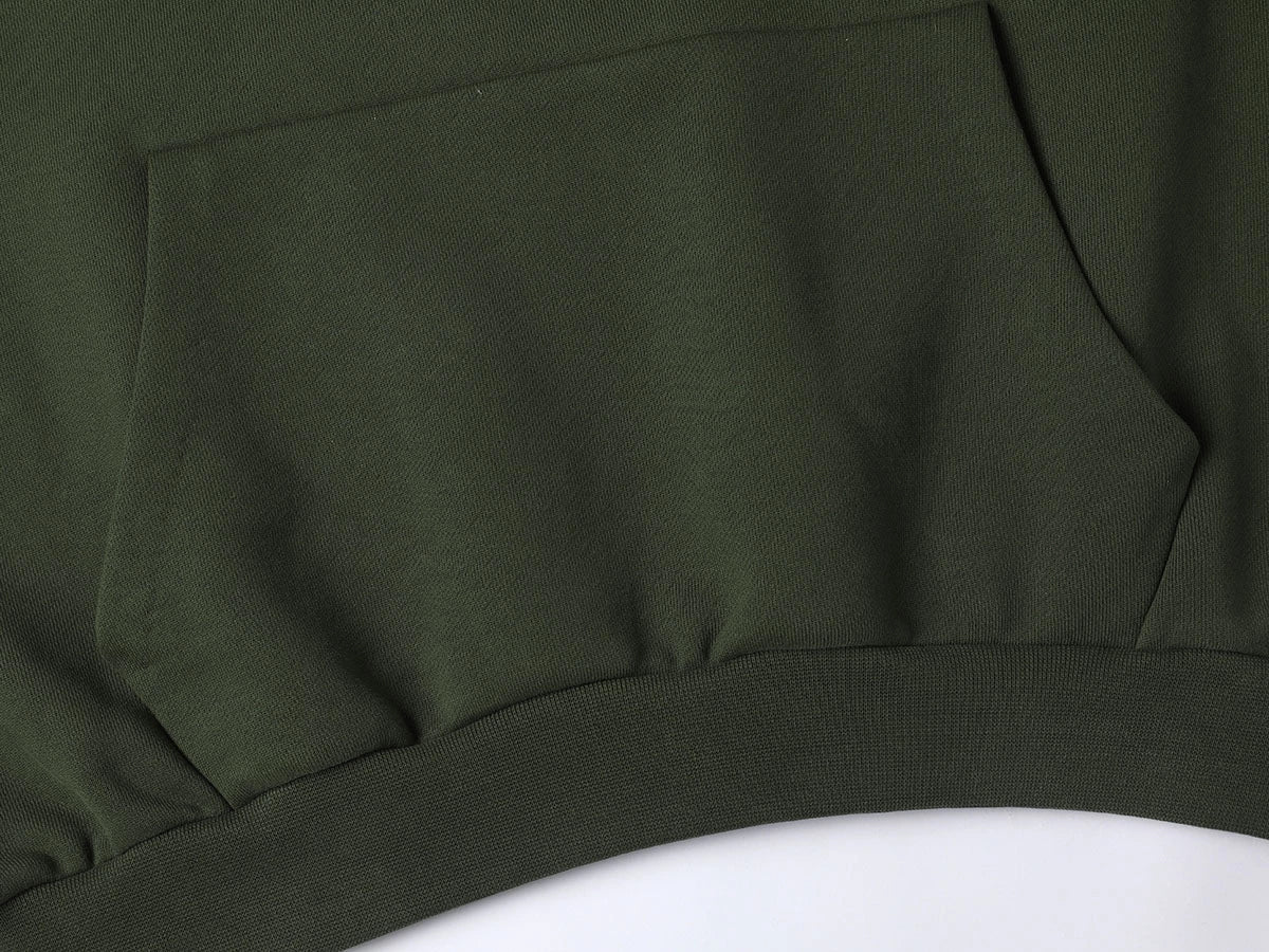600 GSM RAGLAN CROPPED FIT 'OLIVE' HOODIE - Image 6